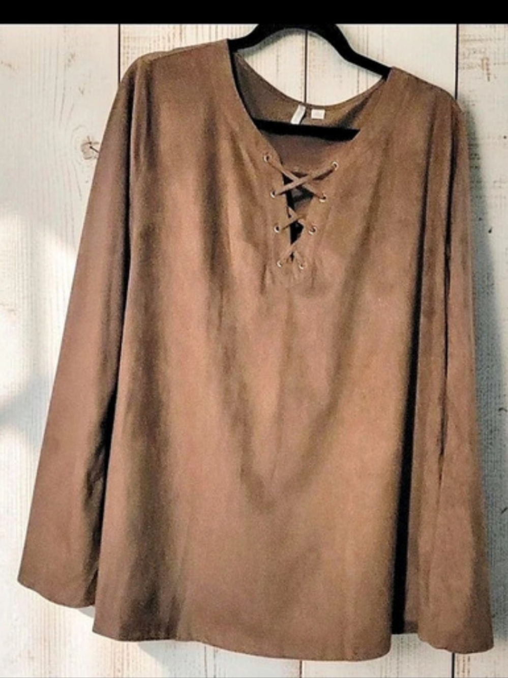 Catos Brown Lace-Up Tunic Size XL